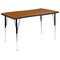 Flash Furniture Oval 47.5 W, 76 L, 30.25 H, Chrome, Laminate, Particleboard, Steel, Wood Grain XU-GRP-A3048CON-48-OAK-T-A-GG - alternate 6